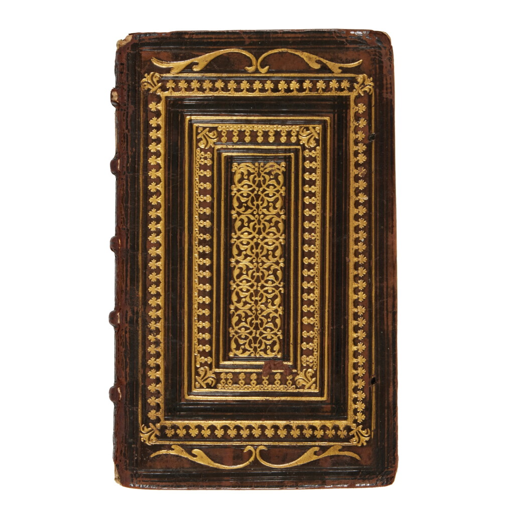 View full screen - View 1 of Lot 215. Ovidius Naso, Ouidii Metamorphoseon libri XV, Venice, Aldo Manuzio, October 1502, Parisian brown calf (1520s).