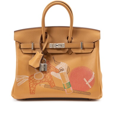View full screen - View 1 of Lot 465. Biscuit Swift In and Out Birkin 25 Palladium Hardware, 2021.