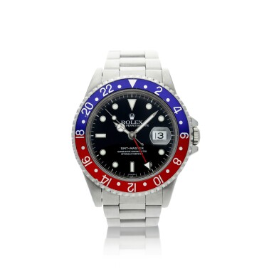 View full screen - View 1 of Lot 176. ROLEX | REFERENCE 16700 GMT-MASTER A STAINLESS STEEL AUTOMATIC DUAL TIME WRISTWATCH WITH DATE AND BRACELET, CIRCA 1990.