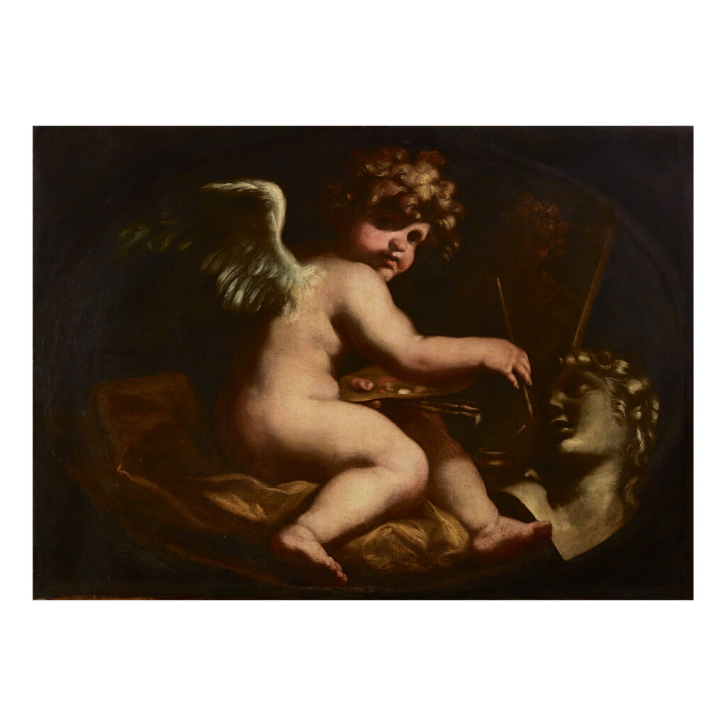 View full screen - View 1 of Lot 128. GENOESE SCHOOL, 17TH CENTURY | ALLEGORY OF PAINTING.
