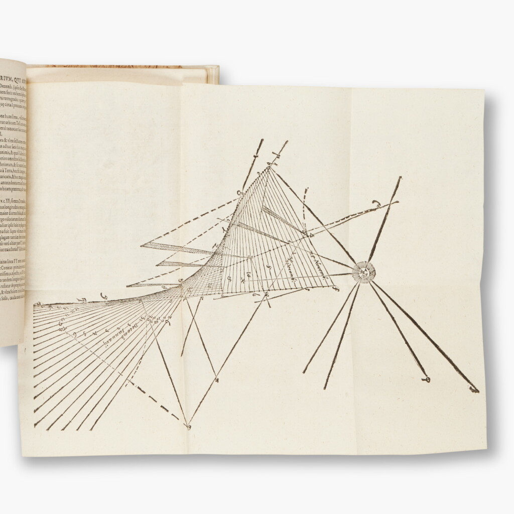 View full screen - View 1 of Lot 50. Kepler, Johannes | De cometis libelli tres, Augsburg, 1619–1620, first edition of Kepler's principal treatise on comets, a magnificent copy.