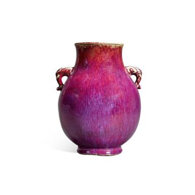View full screen - View 1 of Lot 219. A flambé-glazed Jun-type baluster vase, Qing dynasty.