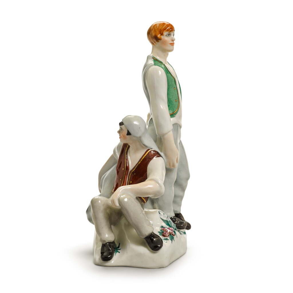 View full screen - View 1 of Lot 578. The loaders: a Soviet porcelain figure, after a design by Danko, Lomonosov Porcelain Factory, Leningrad, 1924.