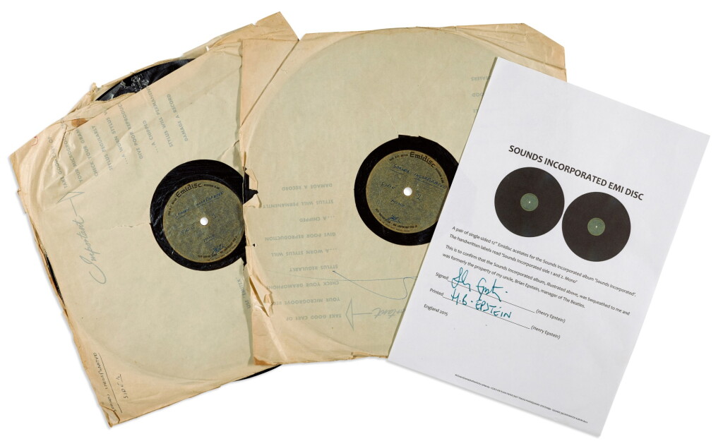 View full screen - View 1 of Lot 29. SOUNDS INCORPORATED | Acetates of their first album, 1964, previously owned by Brian Epstein.