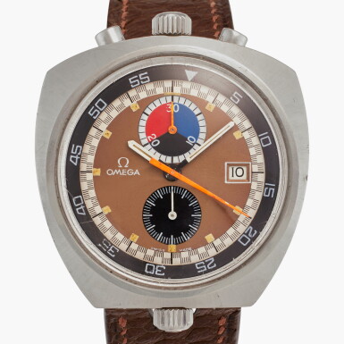 View full screen - View 1 of Lot 605. Reference 146.011-69 Seamaster Bullhead | A stainless steel chronograph wristwatch with date, Circa 1969.