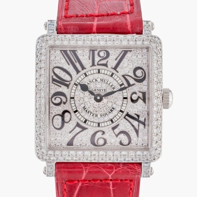 View full screen - View 1 of Lot 708. Reference 6002 L QZ V D CD Master Square | A stainless steel and diamond-set wristwatch, Circa 2008.