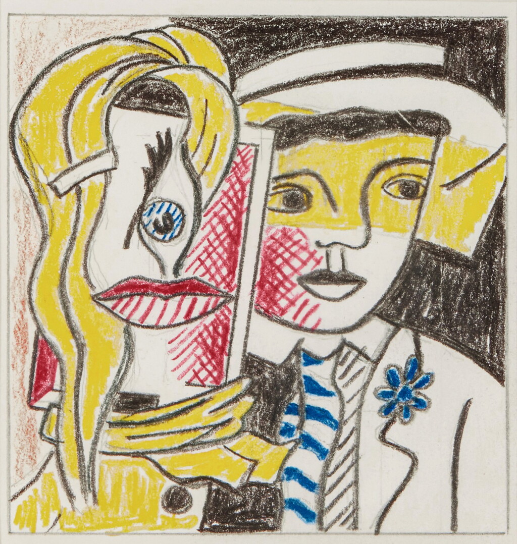 View full screen - View 1 of Lot 458. Lichtenstein Study for Stepping Out.