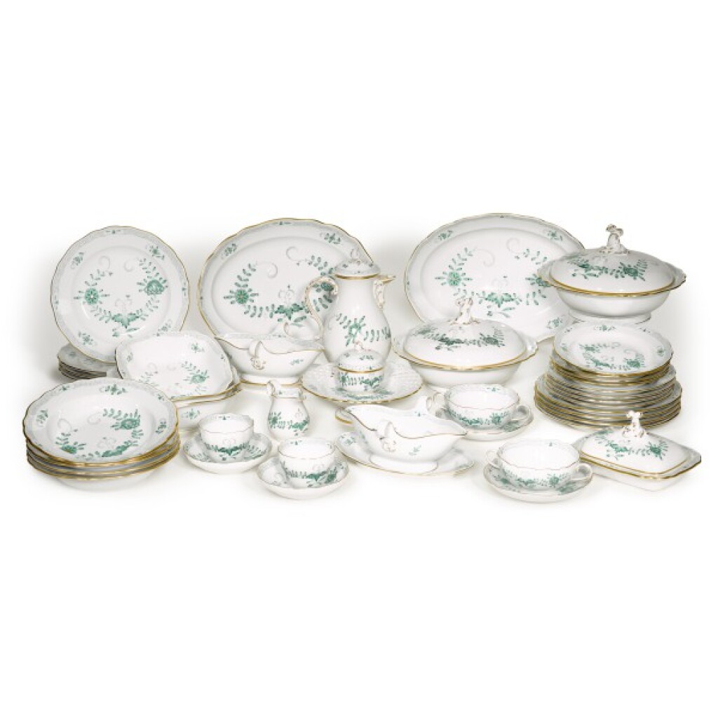 View full screen - View 1 of Lot 115. A Meissen 'Green Indische Blumen' service, 20th Century.