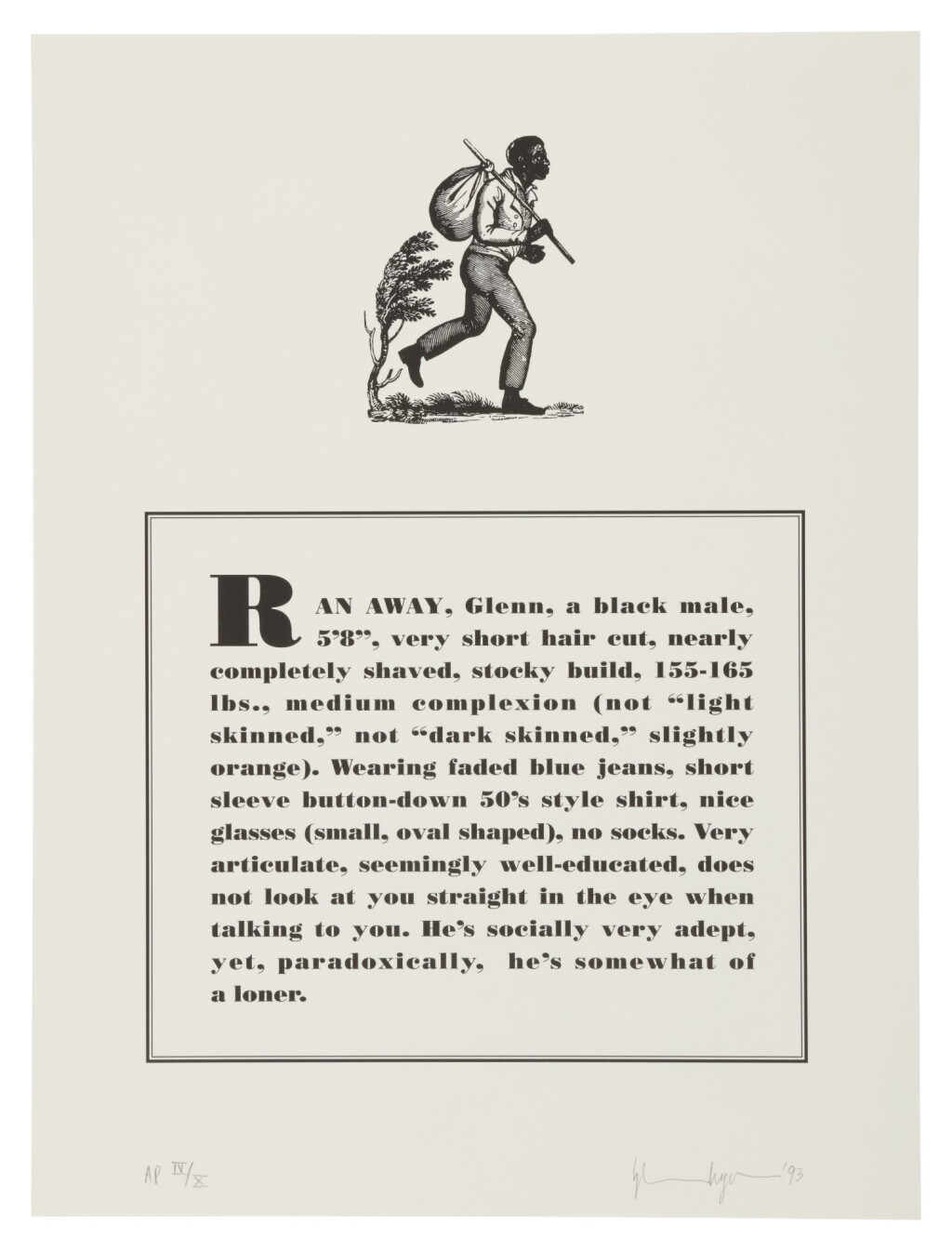 View full screen - View 1 of Lot 259. GLENN LIGON | RUNAWAYS.