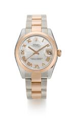 ROLEX | DATEJUST, REFERENCE 178241 STAINLESS STEEL AND PINK GOLD WRISTWATCH WITH MOTHER-OF-PEARL DIAL, DATE AND BRACELET, CIRCA 2014