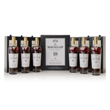 View full screen - View 1 of Lot 213. The Macallan 18 Year Old 2018 Release 43.0 abv NV (6 BT70).