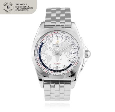 View full screen - View 1 of Lot 17. Breitling Galactic Unitime, Ref. WB3510 Stainless steel world time wristwatch with date and bracelet Circa 2016.