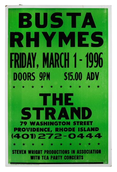 View full screen - View 1 of Lot 127. Busta Rhymes at The Strand concert poster, 1996.