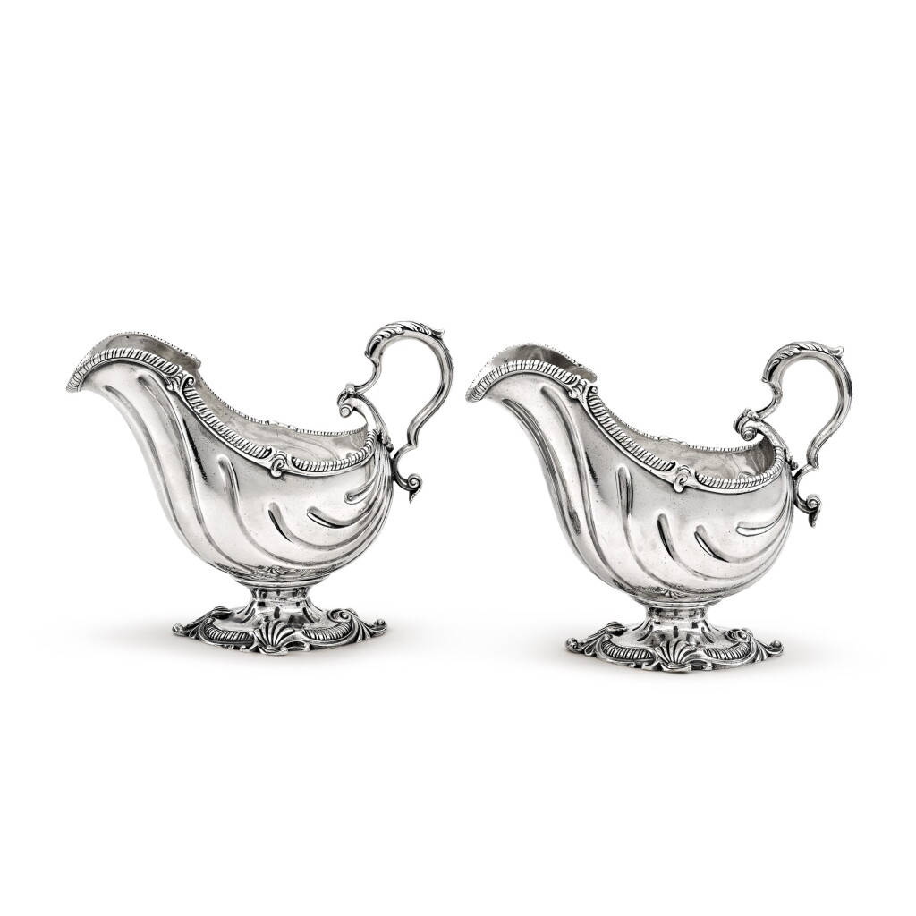 View full screen - View 1 of Lot 84. A Pair of Irish Silver Sauce Boats, John Laughlin, Dublin, Circa 1760.