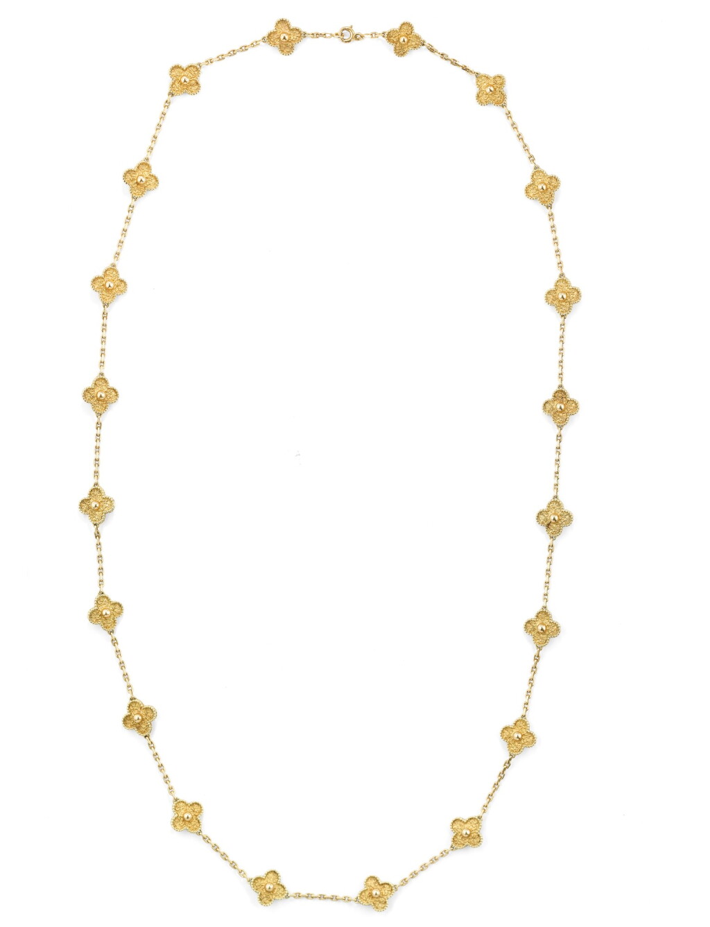 View full screen - View 1 of Lot 108. VAN CLEEF & ARPELS | SAUTOIR OR, "ALHAMBRA" | GOLD SAUTOIR, 'ALHAMBRA'.