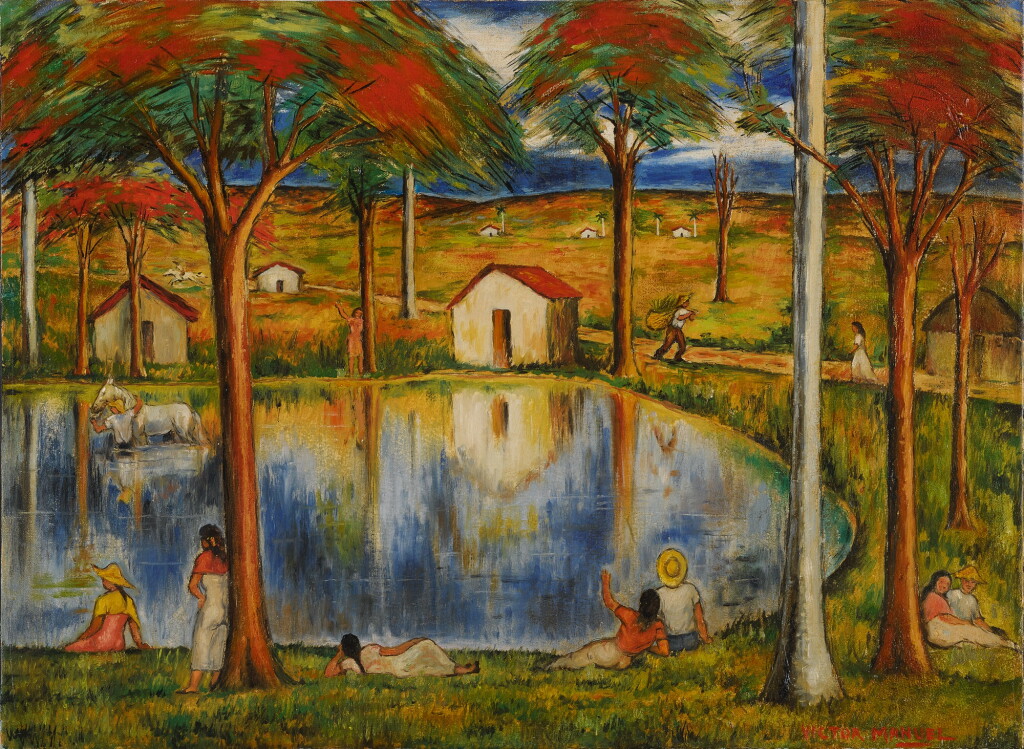 View full screen - View 1 of Lot 200. Paisaje guajiro con personajes.
