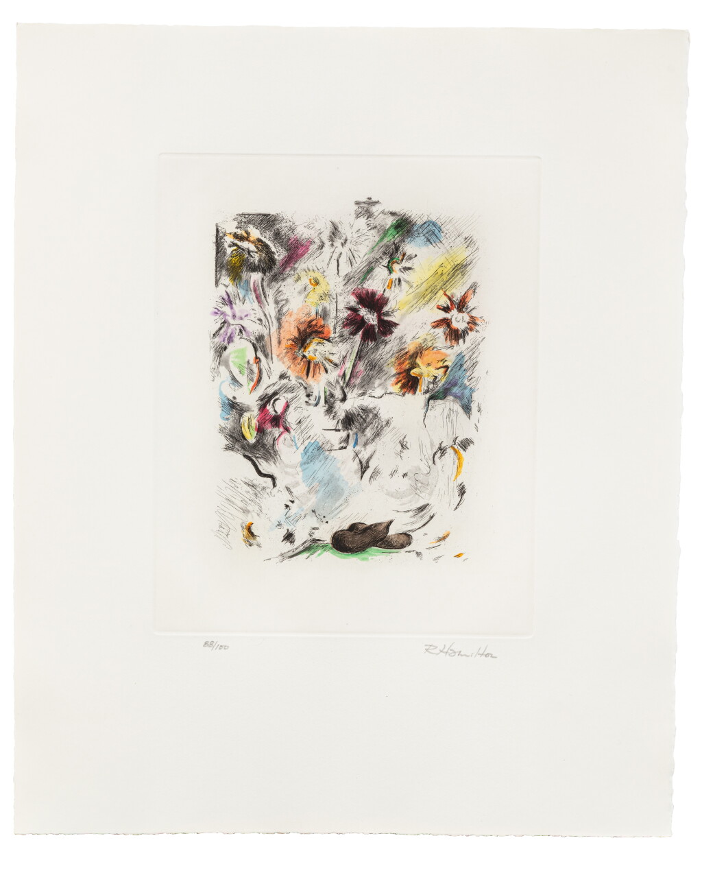 View full screen - View 1 of Lot 387. Multi-coloured flower-piece (L. 95).