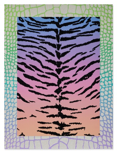 View full screen - View 1 of Lot 242. Wild Life Painting (Crocodile White Tiger).