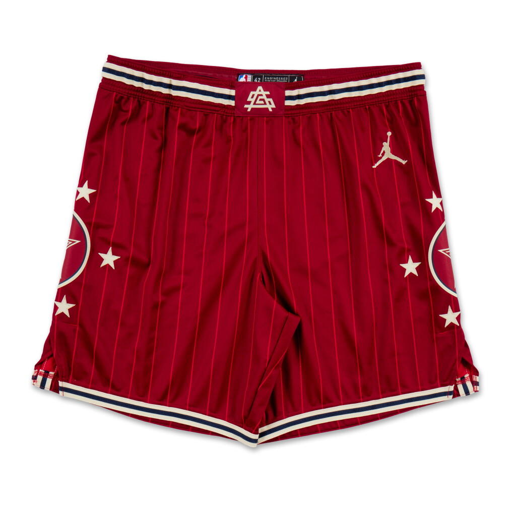 View full screen - View 1 of Lot 75. LeBron James Game Issued ‘NBA All-Star Game’ Shorts | Record-Breaking 20th All-Star Appearance .