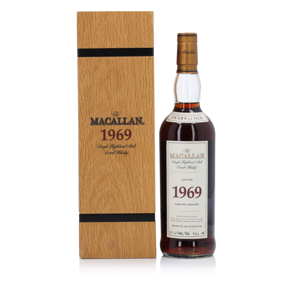 View full screen - View 1 of Lot 9. The Macallan Fine & Rare 32 Year Old Cask #9369 50.6 abv 1969 (1 Bottle 75cl).