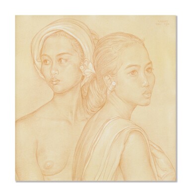 View full screen - View 1 of Lot 3019. RUDOLF BONNET | TWO WOMEN, BALI.