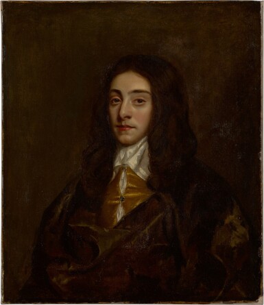 View full screen - View 1 of Lot 217. Portrait of a gentleman, half-length, facing left, in a brown coat.
