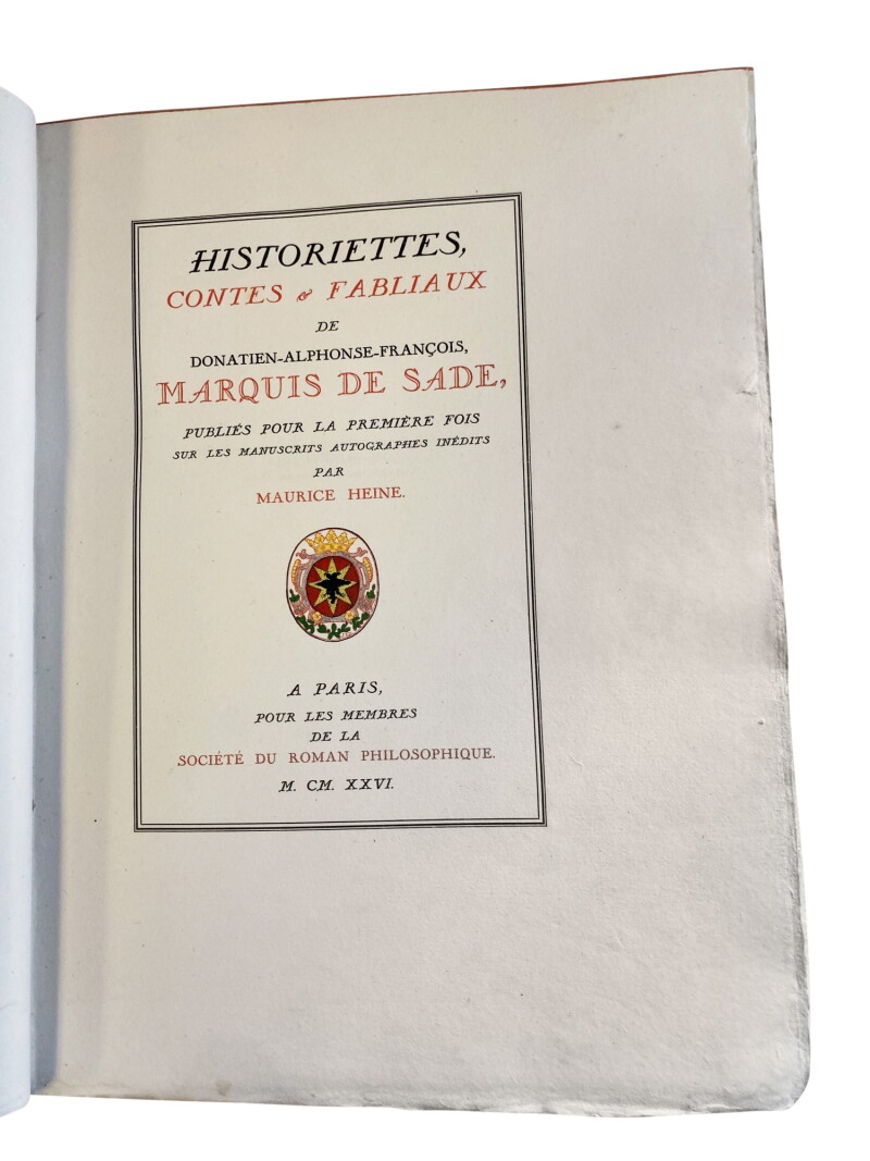 Marquis De Sade Vintage Historiettes, Contes Et Fabliaux / Stories, Short Stories And Tales ...