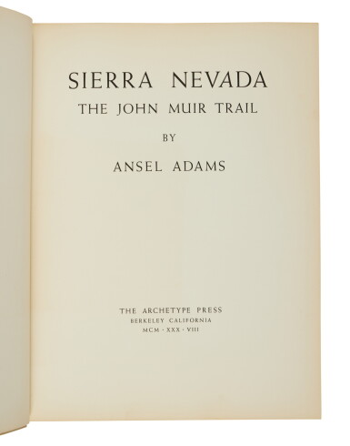 View full screen - View 1 of Lot 1. Adams, Ansel | One of 500 copies, signed by Adams .