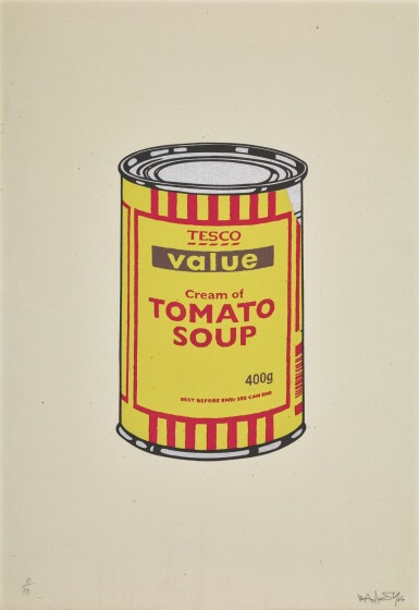 View full screen - View 1 of Lot 24. BANKSY | SOUP CAN (YELLOW AND RED).