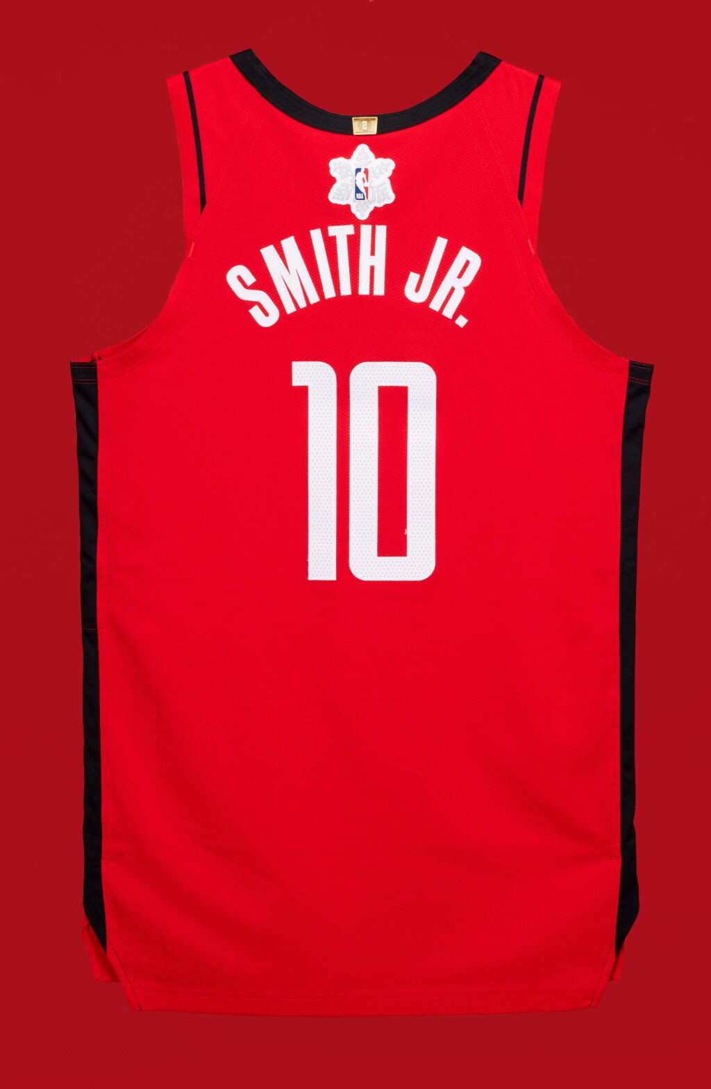 View full screen - View 1 of Lot 18. Jabari Smith Jr. ‘Christmas Day’ Houston Rockets 2025-2026 Game Worn Icon Edition Jersey | Christmas Day Debut .
