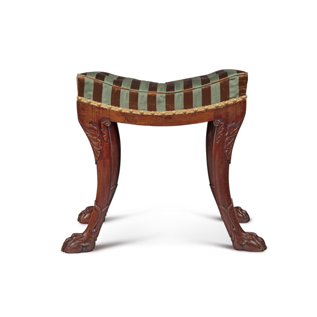View full screen - View 1 of Lot 170. A Regency Mahogany Stool with Saddle Seat, Circa 1810.