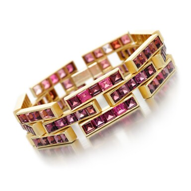 View full screen - View 1 of Lot 150. ANGELA CUMMINGS FOR TIFFANY & CO. | TOURMALINE BRACELET .