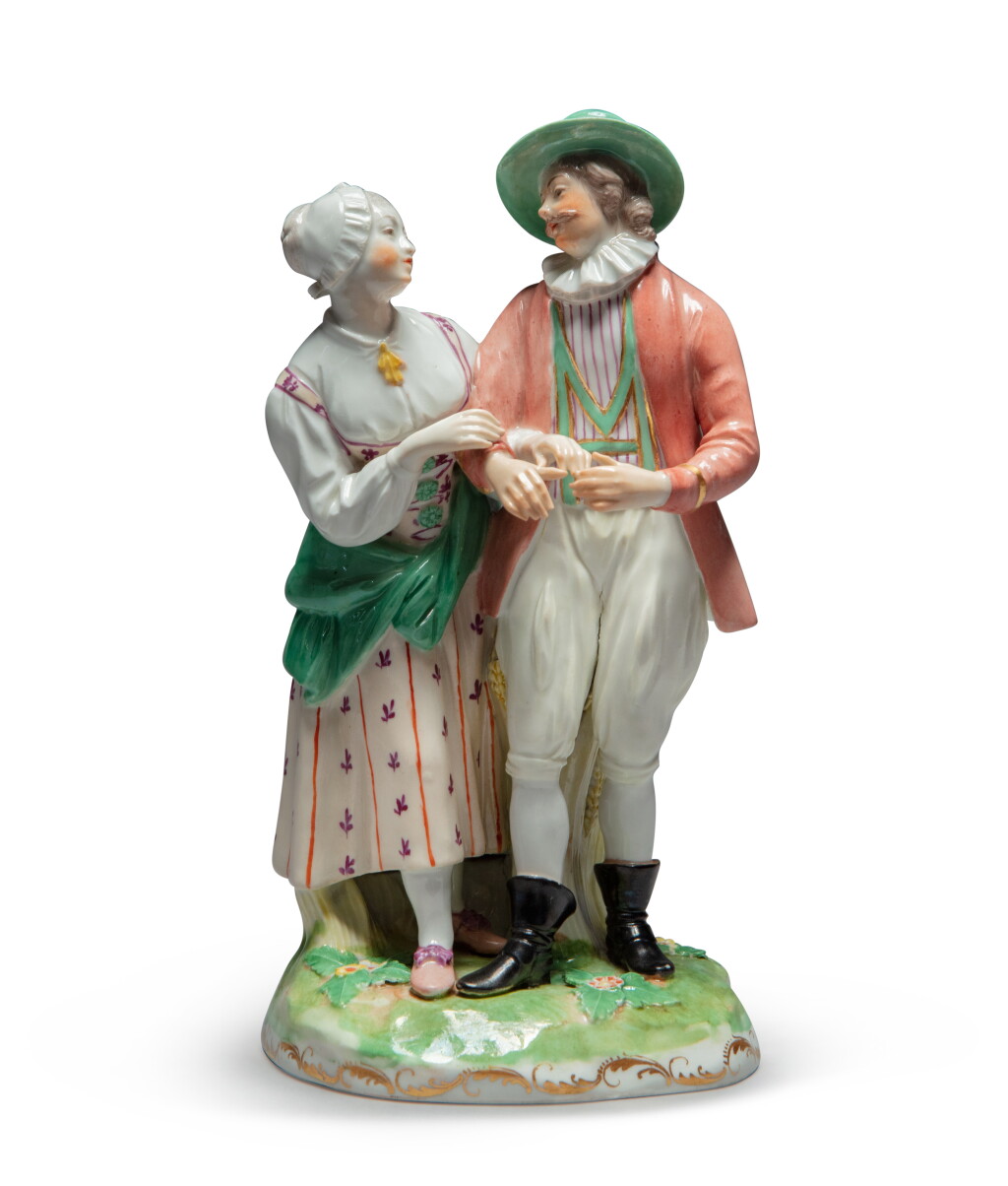 View full screen - View 1 of Lot 72. A Vienna Figure Group of a Couple, Possibly Emblematic of Summer, Circa 1760.