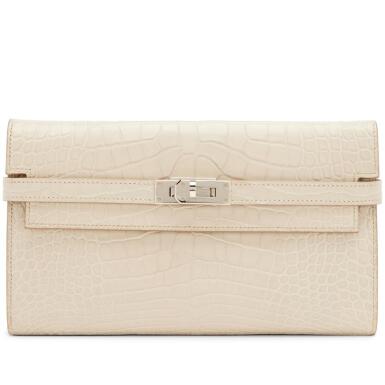View full screen - View 1 of Lot 24. Beton Matte Mississippiensis Alligator Kelly Wallet Palladium Hardware, 2018.