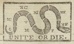 (AMERICAN REVOLUTION) | "Unite or Die" political cartoon in the masthead of The Pennsylvania Journal; and the Weekly Advertiser, No. 1675. Philadelphia: Printed and Sold by William and Thomas Bradford, Wednesday, January 11, 1775