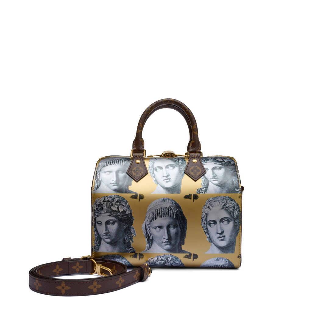 View full screen - View 1 of Lot 1401. Limited Edition Gold, White, Black and Brown Monogram Coated Canvas Speedy 25 Gold Hardware.