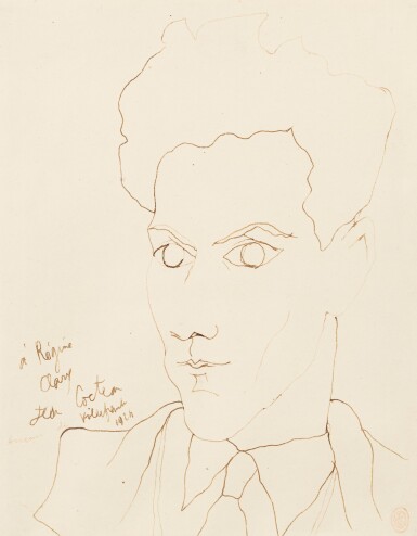 View full screen - View 1 of Lot 283. Etude pour l'Autoportrait n°6 du Mystère de Jean l'Oiseleur.