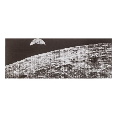 View full screen - View 1 of Lot 2. LUNAR ORBITER I. THE FIRST IMAGE OF THE EARTH FROM THE MOON.