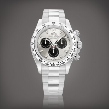 View full screen - View 1 of Lot 2262. Cosmograph Daytona, Reference 116509 | A white gold chronograph wristwatch with bracelet, Circa 2019 | 勞力士 | Cosmograph Daytona 型號116509 | 白金計時鏈帶腕錶,約2019年製.