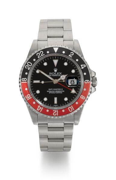 View full screen - View 1 of Lot 23. ROLEX | GMT MASTER II, REFERENCE 16710 STAINLESS STEEL DUAL-TIME WRISTWATCH WITH DATE AND BRACELET, CIRCA 1998.