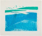 Lithographic Water Made of Lines, Crayon, and Two Blue Washes