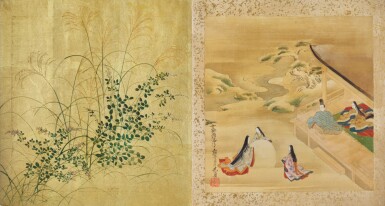 View full screen - View 1 of Lot 1. Tosa Mitsusada (1738-1806) | Genji in the Twelve Months (Genji junikkagetsu) | Edo period, late 18th century.