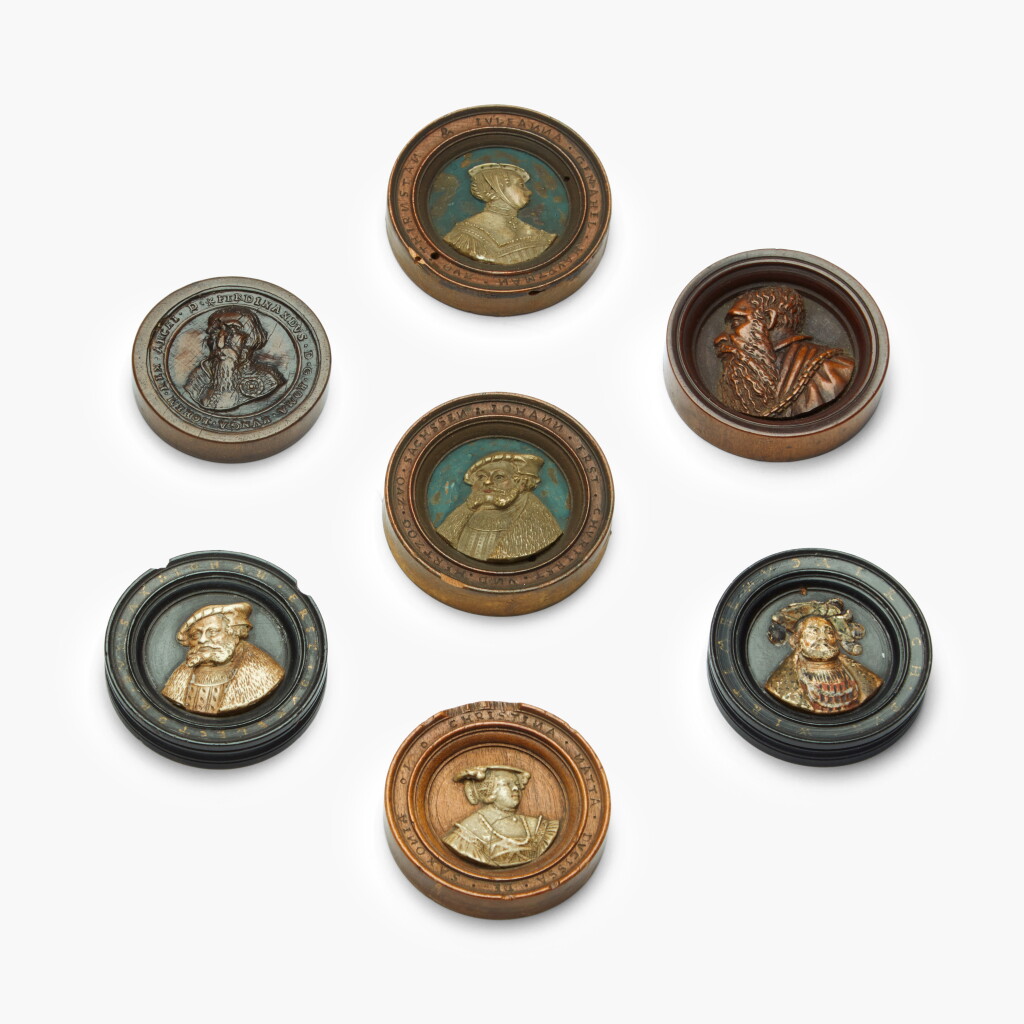 View full screen - View 1 of Lot 72. Gaming counters | A group of seven counters, Southern Germany, mid-16th century.