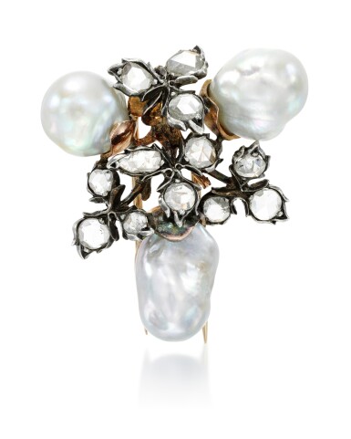 View full screen - View 1 of Lot 259. BUCCELLATI | PEARL AND DIAMOND BROOCH.