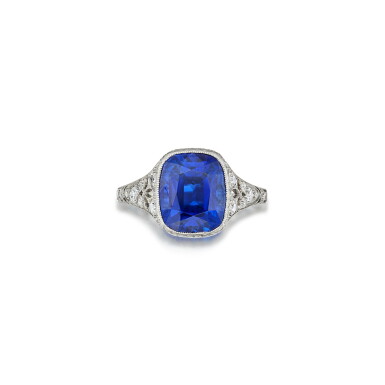 View full screen - View 1 of Lot 82. A Charming Sapphire and Diamond Ring.