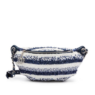 View full screen - View 1 of Lot 6134. Blue and White Sequins, Lambskin and Calfskin Waist Bag Silver Hardware, 2019.