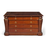 A George II Gilt-Brass Mounted Mahogany Library Table, in the manner of Benjamin Goodison, circa 1745