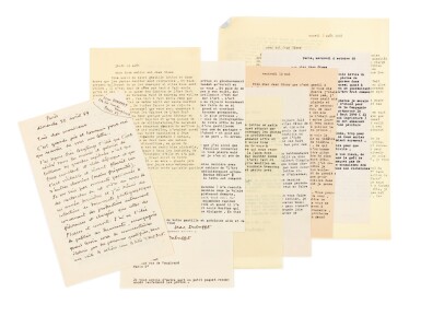 View full screen - View 1 of Lot 70. Correspondance à Jean Giono, 1946-1948, relative au peintre Louis Soutter et aux Cahiers de L’Art Brut..