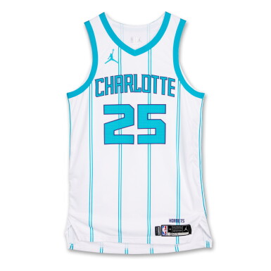 View full screen - View 1 of Lot 154. KJ Simpson Charlotte Hornets 2024-2025 Game Worn Association Edition Jersey .