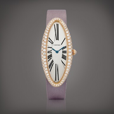 View full screen - View 1 of Lot 2124. Baignoire Allongée, Reference 2515 | A pink gold and diamond-set wristwatch, Circa 2000 | 卡地亞 | Baignoire Allongée 型號2515 | 粉紅金鑲鑽石腕錶,約2000年製.